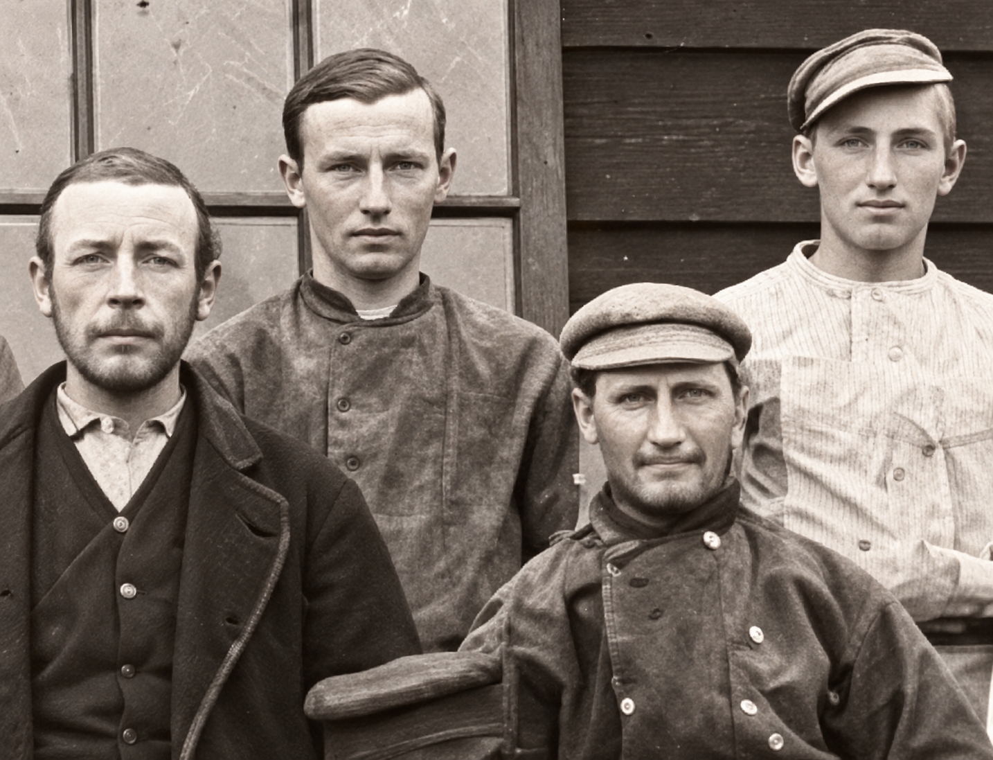 Reindert Ouweltjes in het jaar 1896 als tweede van links